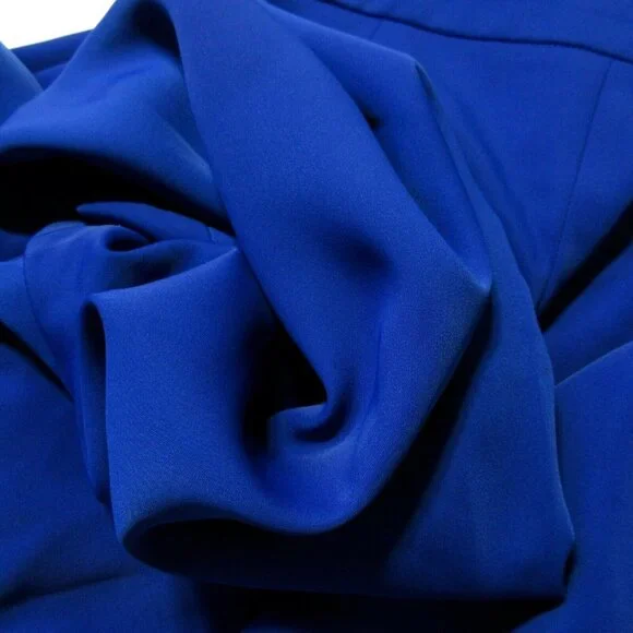 NWT BCBG MaxAzria Rossana in Royal Blue Satin Wide Leg Cutout Jumpsuit 0 x 32 - Picture 12 of 14